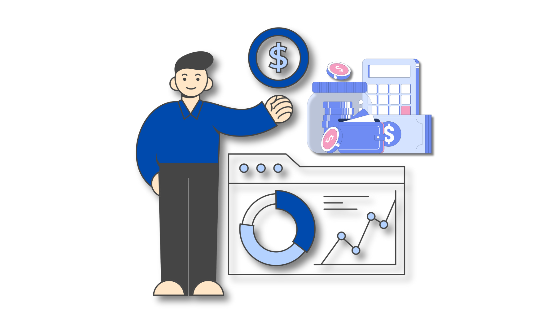 >Asset Management, Financing and Reports Illustration