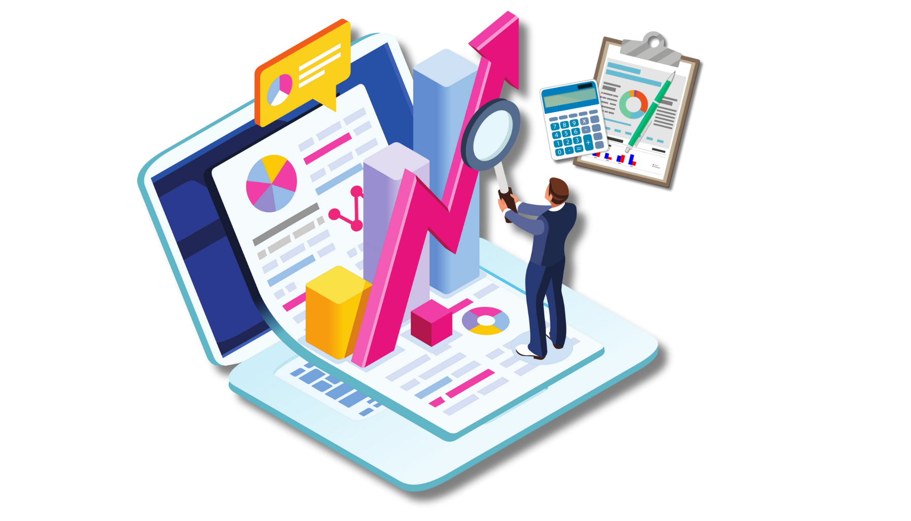 Reports and analytics dashboard illustration 