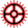 Gear icon for settings and customization